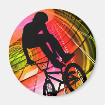 BMX in Lines & Circles Fridge Magnets