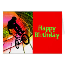 BMX in Lines & Circles Greeting Card