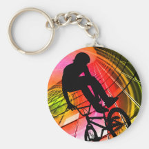 BMX in Lines & Circles Keychain