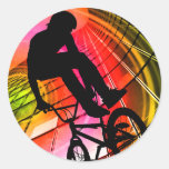 BMX in Lines & Circles Round Sticker