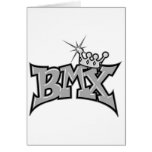 BMX king text design grayscale Greeting Cards