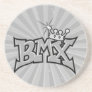 BMX king text design grayscale Coaster