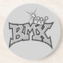 BMX king text design grayscale Drink Coasters