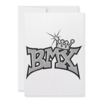 BMX king text design grayscale Invitations