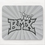 BMX king text design grayscale Mouse Mat
