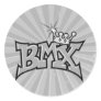 BMX king text design grayscale Round Stickers