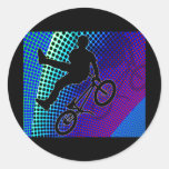 BMX on Fractal Movie Marquee Round Sticker