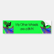 BMX on Rainbow Road Bumper Stickers