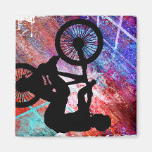 BMX on Rusty Grunge Fridge Magnet