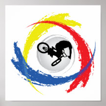 BMX Tricolor Emblem Print