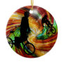 BMXers in Red and Orange Grunge Swirls