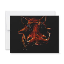 Boar coming out of the dark personalised invitations