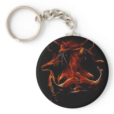 Boar coming out of the dark keychain by laureenr