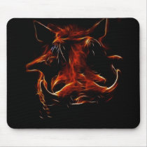 Boar coming out of the dark mouse pad