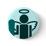 board angel. pinback button