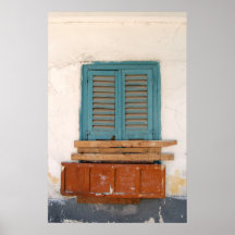 boarded window urban poster