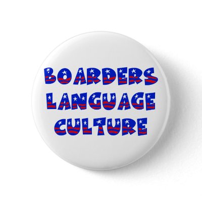 Boarders Language Culture Pinback Button by ColorShow