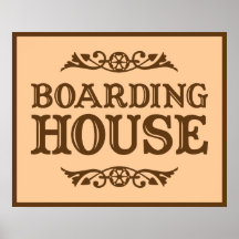 Boarding House Sign Posters