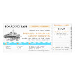boarding pass cruise wedding invites with RSVP