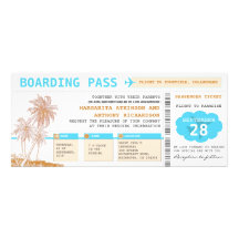 boarding pass destination wedding tickets personalised invitation
