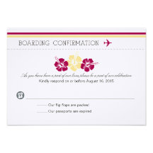 Boarding Pass RSVP Card to Portugal