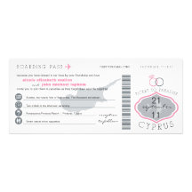 Boarding Pass to Cyprus Wedding Invitation