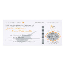 Boarding Pass to Cyprus Wedding Invitation