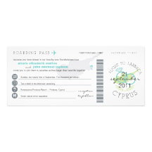 Boarding Pass to Cyprus Wedding Invitation