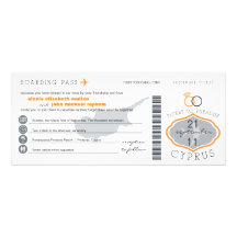 Boarding Pass to Cyprus Wedding Invitation