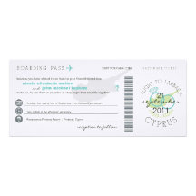 Boarding Pass to Cyprus Wedding Invitation
