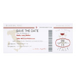 Boarding Pass to Italy Wedding Invitation