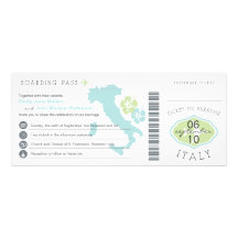 Boarding Pass to Italy Wedding Invitation