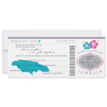 Boarding Pass to Jamaica Wedding Invitation