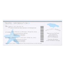 Boarding Pass to Jamaica Wedding Travel Info Invite