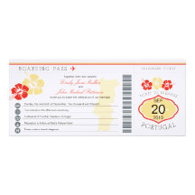 Boarding Pass to Portugal Wedding Invitation