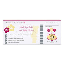 Boarding Pass to Portugal Wedding Invitation