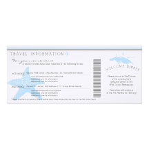 Boarding Pass to St. Thomas Wedding Travel Info Invitations