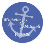 Boat Anchor Wedding Labels (Navy Blue)
