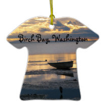 Boat and Heron Christmas Tree Ornament