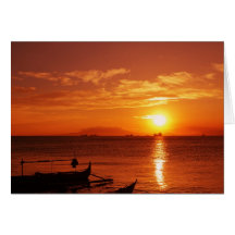 boat and sunset card