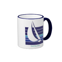Boat Blues Square_Catalina mug