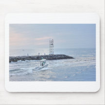 Boat Boats Scenic Fishing Light Tower Ocean HDR Mousepads