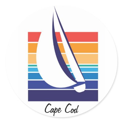 Boat Colour Square_Cape Cod sticker by FUNauticals