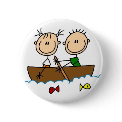 Boat Fishing Stick Figure Button by stick_figures