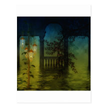 Boat House at Night Post Card