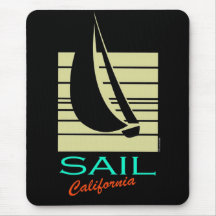 Boat in Square_Sail California_moonlight cruise Mousepads