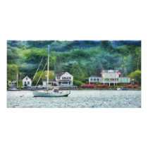 Boat - Mystic CT - A good day to sail Customised Photo Card
