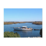 Boat on a river postcards