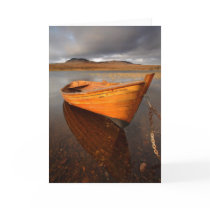 Boat on Loch, vertical. Card by cARTerART