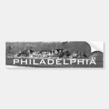 Boathouse Row winter b/w Bumper Sticker
